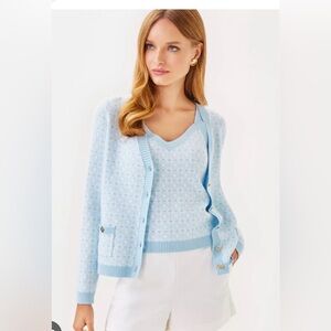 Lilly Pulitzer Cardigan and Sweater Tank Top Set XXS